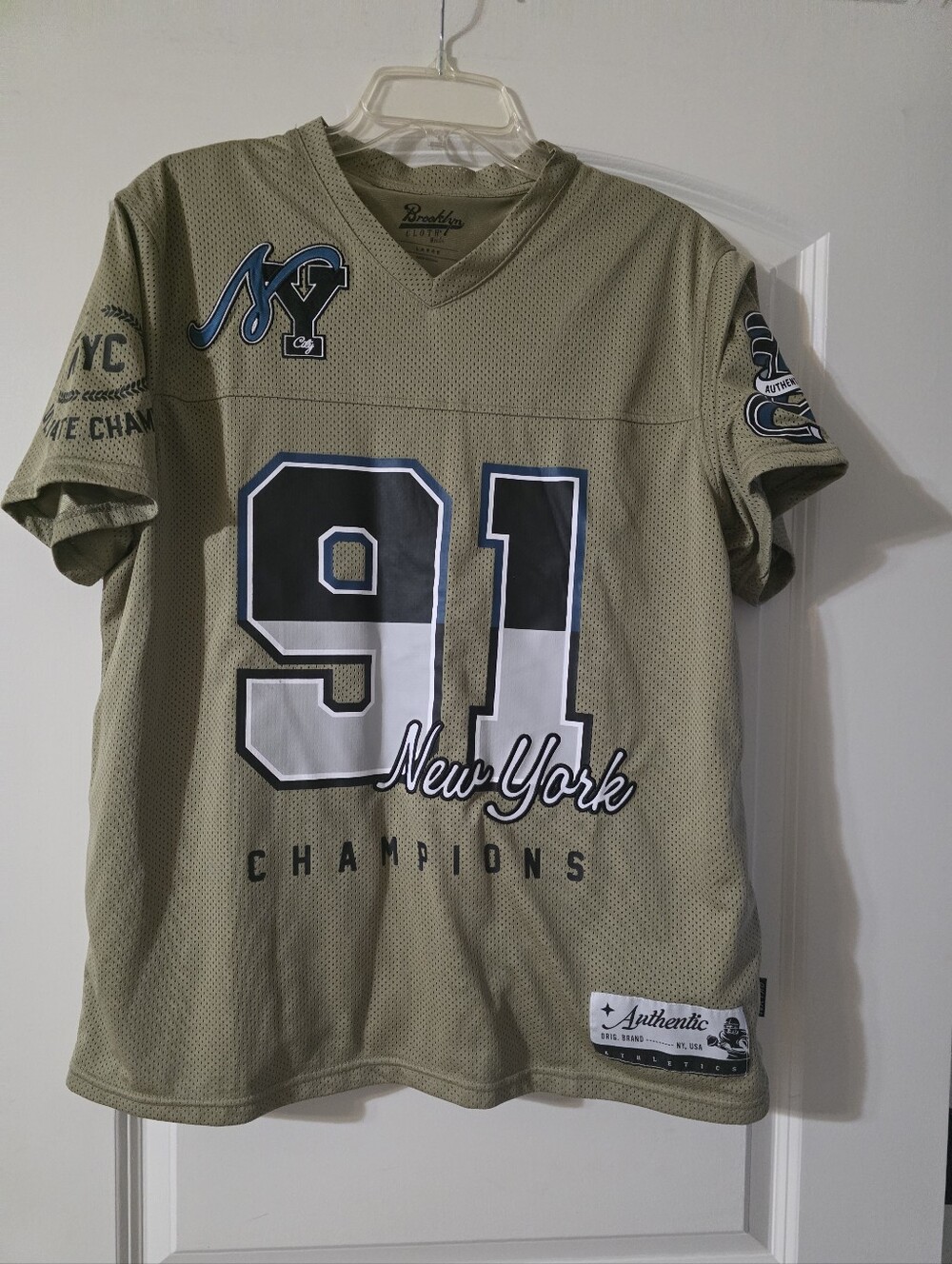 Brooklyn Cloth Olive and Black New York 91 Jersey